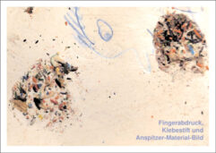 Postkarte: Fingerabdruck-Klebestift-Anspitzer-Bild